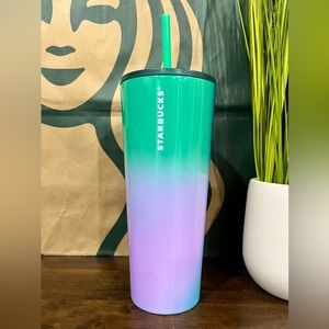 💜💙Starbucks Lime Ombré Prism Gradient Stainless Tumbler Venti 24oz